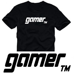 gamer T-SHIRT schwarz / weiss PC KONSOLE GAME t-shirt