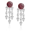 Sterling Silver Created Ruby & Cubic Zirconia Earrings by Cheline