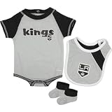 Reebok Los Angeles Kings Infant Creeper, Bib and Bootie Set