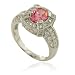 Sterling Silver Fancy Pink CZ Ring