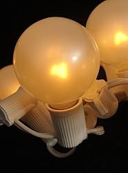 Pack of 10 Pearl White G50 Globe Replacement Christmas Light Bulbs for C9 Socket