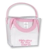 WELCOME TO THE WORLD Hat and Bodysuit - GOOD FORTUNE GIFT SET - PINK