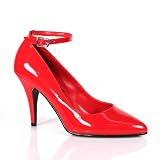 4 Inch Sexy Classic Pump Shoes Ladies High Heel Shoes Evening Shoes Ankle Strap Red Patent by 