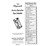 1955 1956 PLYMOUTH Service Time Operation Schedule by Plymouth