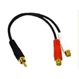 C2G / Cables to Go 03177 Value Series RCA Mono Male to Two RCA Stereo Female Y-Cable -6 Inch Black (Discontinued by Manufacturer)