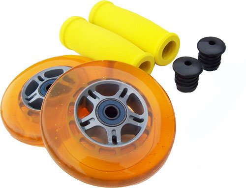ORANGE Replacement Razor Scooter WHEELS - BEARINGS GRIPS