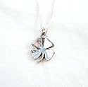Lucky Four Leaf Clover Sterling Silver Necklace