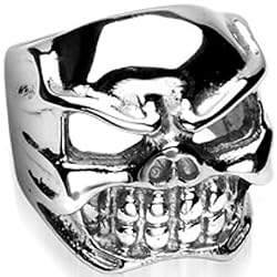 Spikes 316L Stainless Steel Original Sin Skull Ring