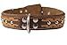 Genuine Leather Braided Studded Dog Collar, Brown 1.6