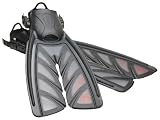 Oceanic Vortex V-16 Split Fins, Black, 11-12 | XL