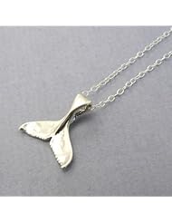 Whale Tail Sterling Silver Jewelry Charm Pendant Chain Necklace