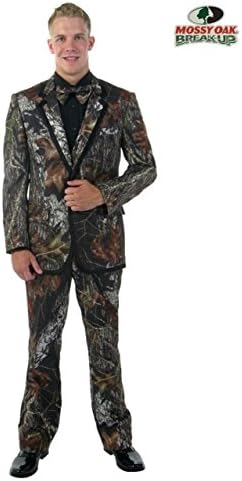 New Mossy Oak Break-Up Alpine Formal Camo Tuxedo Package with Vest &amp; Bow Tie (Large (44-46))