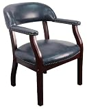 Guest Chair / Visitors Chair - Traditional Captain's Chair with Navy Vinyl - B-Z105-NAVY-GG