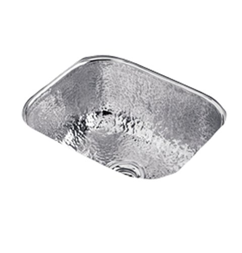 Elkay SCUH1012SH Gourmet 12-Inch by 14-Inch Stainless Steel Undermount Bar Sink with Rim Reveal, Hammered Mirror Finish