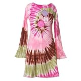 Girls Clothes PINK FLORAL TIE DYE Long Sleeve Dress FLAPDOODLES Girl 7-10