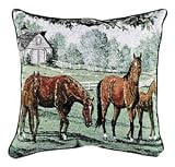 Review Simply Home  / Lazy Meadow Horses Decorative Tapestry Toss Pillow