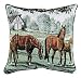 Lazy Meadow Horses Decorative Tapestry Toss Pillow