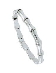 Sterling Silver Stampato Chain Bamboo Link Necklace or Bracelet (Available in 7", 8", 16" & 18"), 1/4 in. (7mm) wide