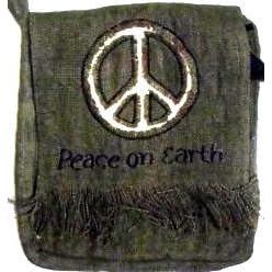 Peace Sign~ Peace Sign Bag ~ Green ~ 