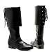 Search : 1 Inch Heel (Mens Sizes) Black Halloween Costume Pirate Boot With Cuff And Lace Up Back