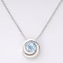 Oval Silver and Blue Topaz Necklace