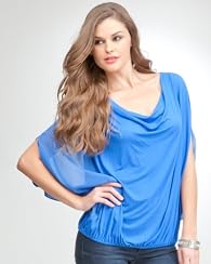 Chiffon Sleeve Cowl Dolman Top
