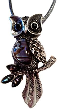 Lunar Lily Animal Bling Jewelry Pendant Necklace (Leaf Branch Owl)