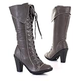 Damen Schuhe, Stiefel, 10LU95, Synthetik in hochwertiger Leder Optik, Khaki, Gr 37