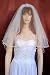 3 Tier White Fingertip Length Satin Rattail Hem Scattered Rhinestone Bridal Wedding Veil