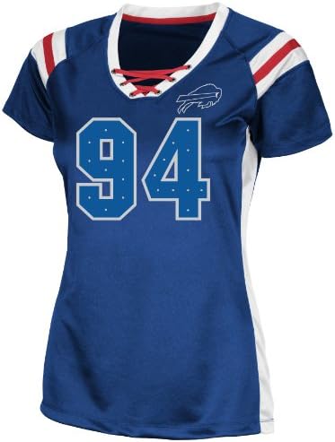 NFL Buffalo Bills M Williams 94 Women's Draft Him III Top, Deep Royal/White/Red, Large