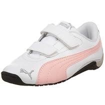 PUMA Toddler/Little Kid Drift Cat II L Hook-And-Loop Sneaker,White/Pink/Puma Silver,10.5 M US Little Kid