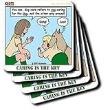 Rich Diesslins Funny KNOTS Scouting Cartoons - Caring is the Key - Dog Care - Coasters
