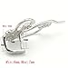 S925 Rhinestone Sterling Silver Feather Bail Slide Pendant Clasp Connector / Findings / Bright