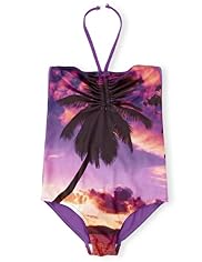 Digital Palm Print Halterneck Swimsuit