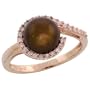 10k Rose Gold Swirl Pearl Ring, w/ 0.20 Carat Brilliant Cut Diamonds & 8mm Chocolate Pearl, 3/8" (10mm) wide, size 7.5