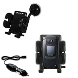 Samsung SGH-E780 Flexible Auto Windshield Holder with Car Charger - Uses Gomadic TipExchange
