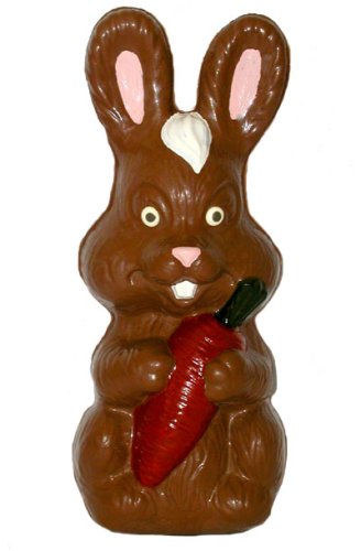 Sugar Free Jumbo 2lb Hand-Painted Milk Belgian Chocolate Bunny by A Bountiful Harvest