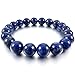 Men,Women's 10mm 12mm Bracelet Link Wrist Energy Stone Blue Lapis Lazuli Buddha Mala Beads