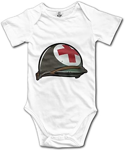 Army Medic Helmet Unisex Baby Infant Short Sleeve Bodysuits Romper