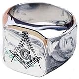 sufr00 [フリーメイソン] 貫禄の印台リング [ステンレス] シルバー鏡面 サイズ各種 黒刻印 秘密結社 極太 (si) (26)