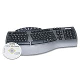 Split-Design Everyday Keyboard with Wrist Rest, 121 Keys, Black