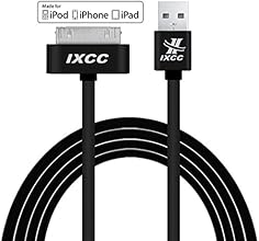 iXCC &reg; Apple certified 10ft 30 pin iPhone4/4s Cable Black EXTRA LONG USB SYNC Cable Charger Cord [30pin Cable]