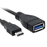 Keynice USB3.1 OTG変換アダプタ 超高速データ転送 Apple the New MacBook対応 USB3.0 USB2.0下位互換 20cm (ブラック)