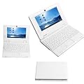 7 Mini Laptop Netbook port�til EPC WM8850 1.2GHz Android 4.0 Ice Cream Sandwich WIFI frontal de la c�mara 512MB 4GB HDMI con el teclado, reproductor flash 11, 1080P apoyado, nueva tienda de colores "google NPC702 BLANCO