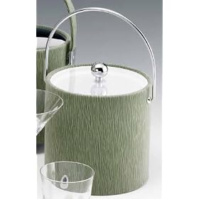 Kraftware 45265 Tanglewood Lemongrass 3 Quart Ice Bucket with Bale Handle and Lucite Cover by Kraftware