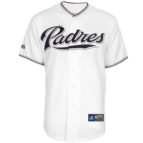 MLB San Diego Padres Youth Short Sleeve 6 Button Synthetic Replica Jersey (White, Small)