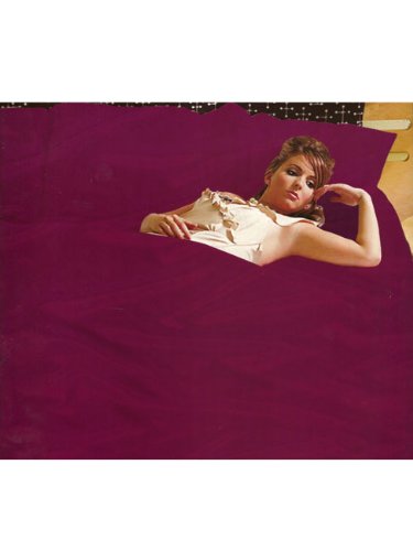 Satin Aubergine Duvet Cover 4 Pillow Cases Sheet Double