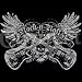 Rock and Roll Skull Guitar T-shirt, Large, Black