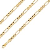 14k Solid Gold Figaro Chain Ficonucci Necklace 4.7mm 22 Inch