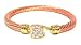 Second Glance Designs Rose Goldtone Rope Bracelet with Goldtone Crystal Button Hook Clasp